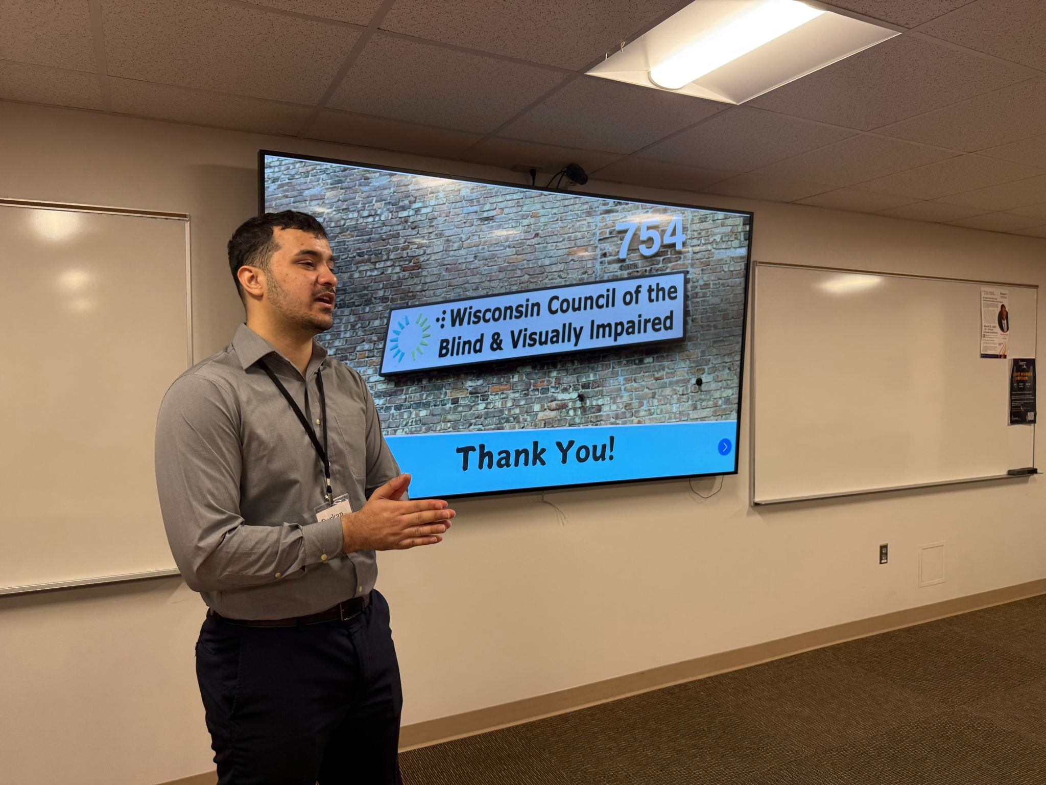 Furkan presenting his article about international students