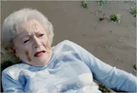 Betty White lying on the ground in Snickers commercial