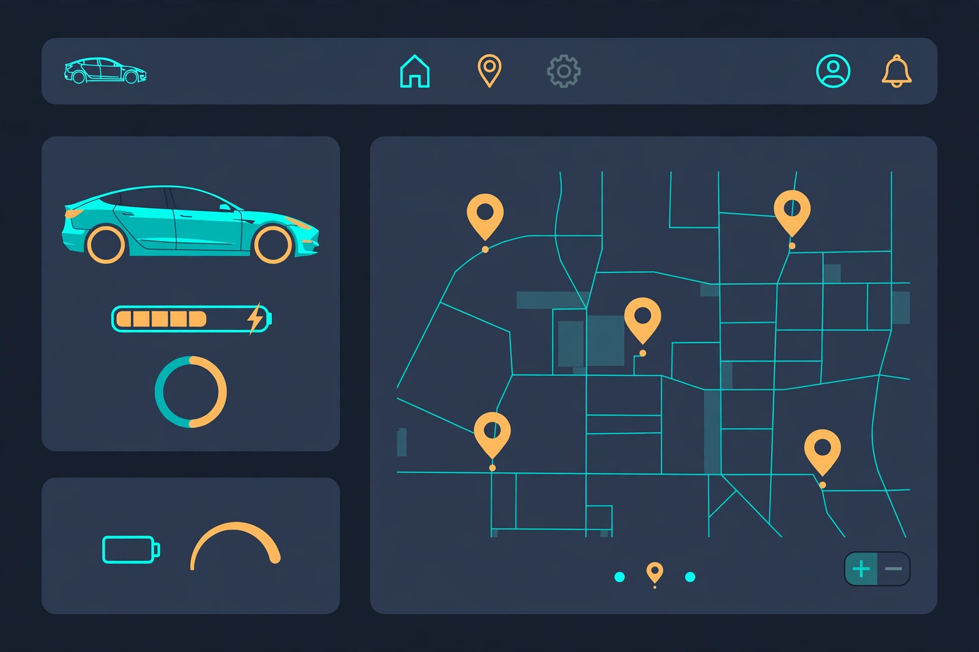 EV web app dashboard illustration