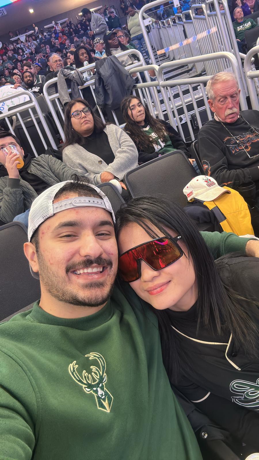 Selfie at Bucks vs Rockets game