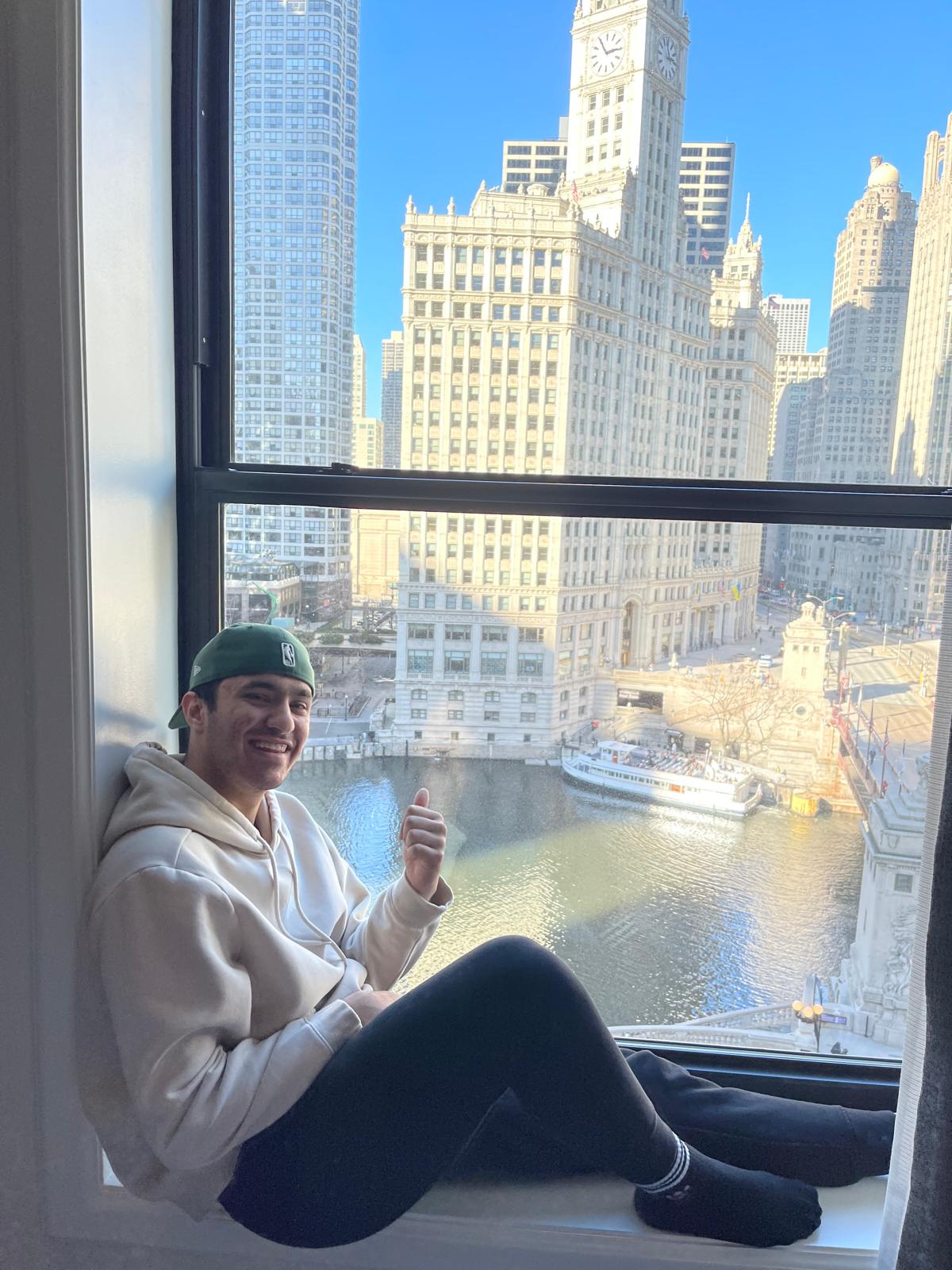 View from hotel room in downtown Chicago