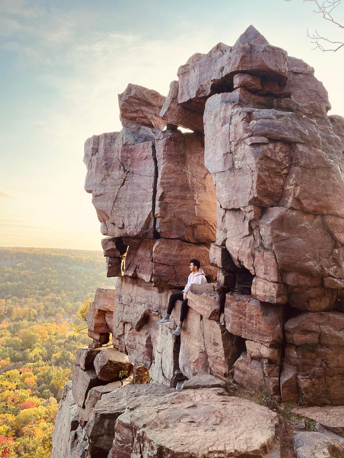 Devils Door rock at Devils Lake