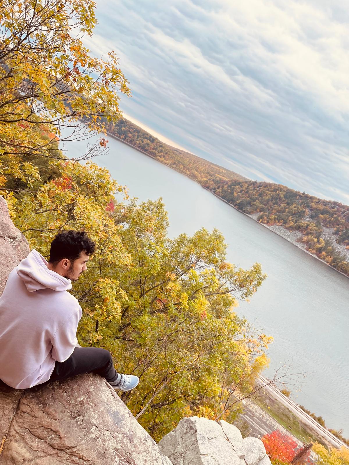 View from the top overlooking the lake