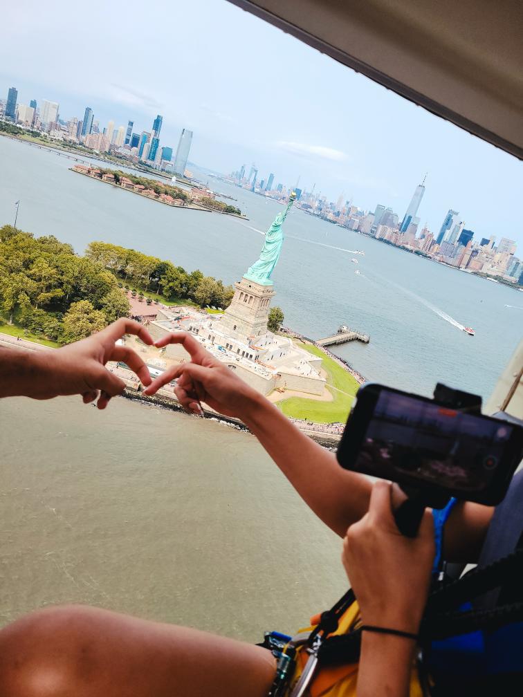 Statue of Liberty view from the helicopter